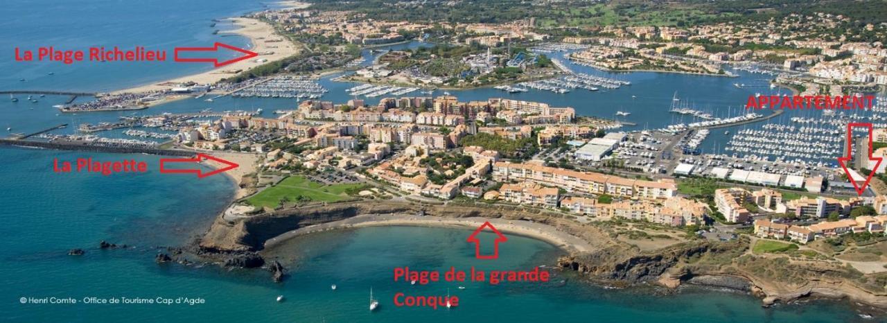 Cap D'Agde 300M Plage Du Mole,Vue Port,Parking,Lave Linge,Piscine公寓 外观 照片