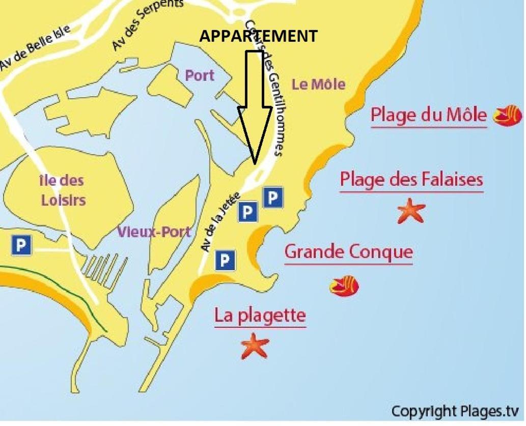 Cap D'Agde 300M Plage Du Mole,Vue Port,Parking,Lave Linge,Piscine公寓 外观 照片